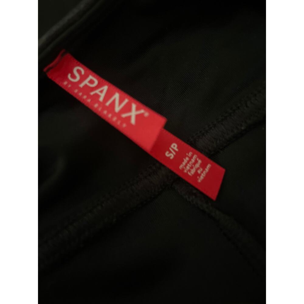 SPANX Faux Leather Leggings Black Pants High Rise Stretchy Biker Size Small s - Picture 3 of 4